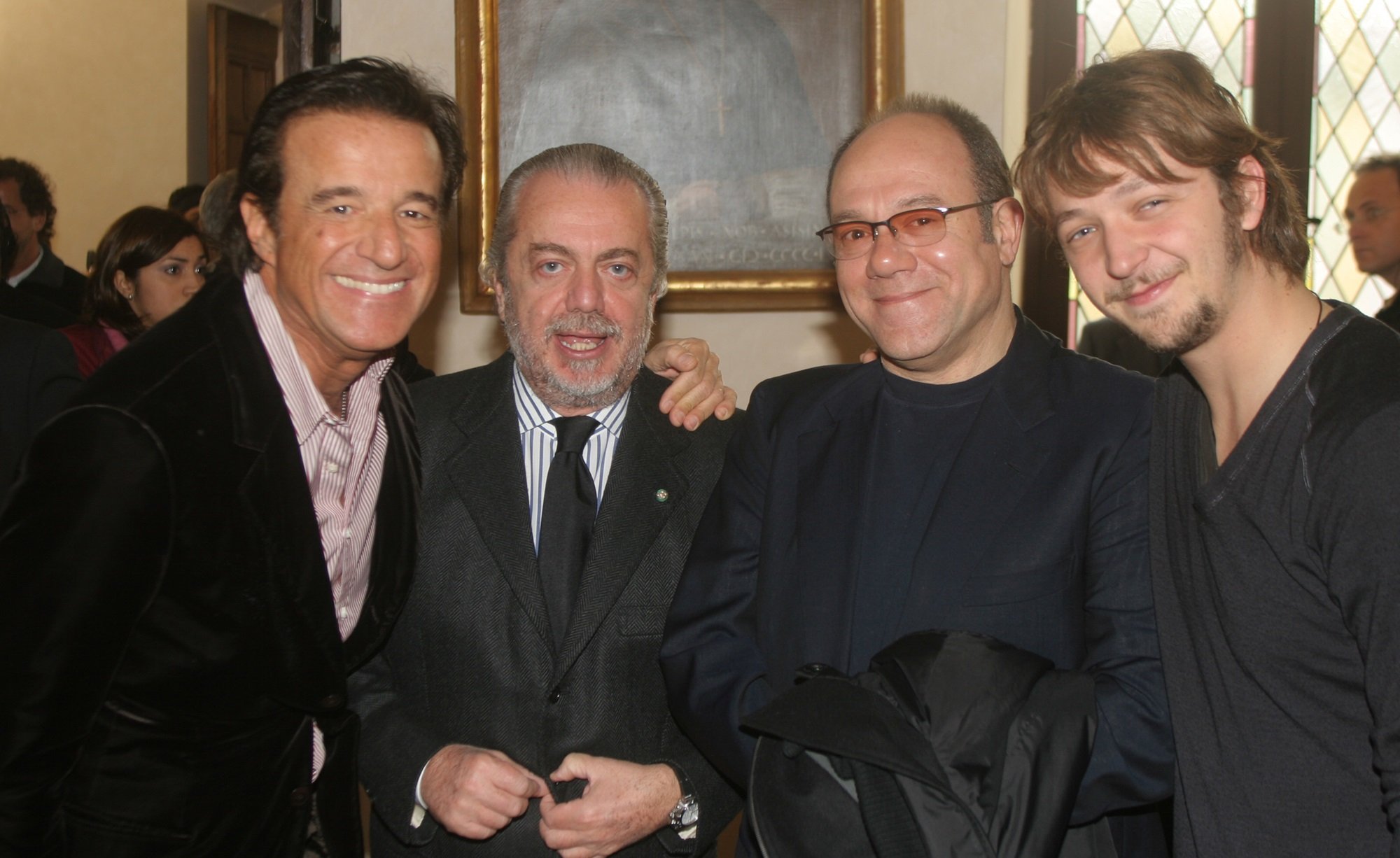 Christian De Sica, Aurelio De Laurentiis, Carlo Verdone e Silvio Muccino