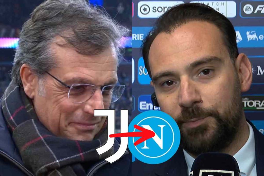 Cristiano Giuntoli, dirigente della Juventus, e Giovanni Manna, dirigente del Napoli