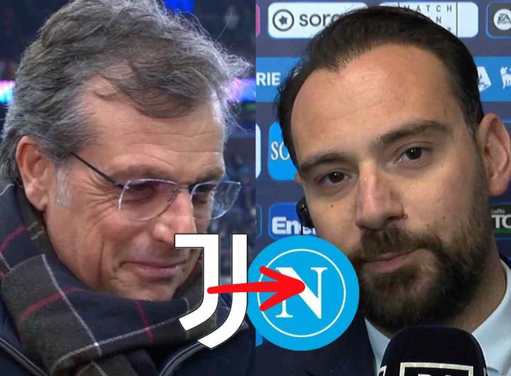 Cristiano Giuntoli, dirigente della Juventus, e Giovanni Manna, dirigente del Napoli