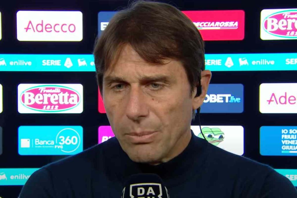 Antonio Conte nel post partita di Udinese-Napoli