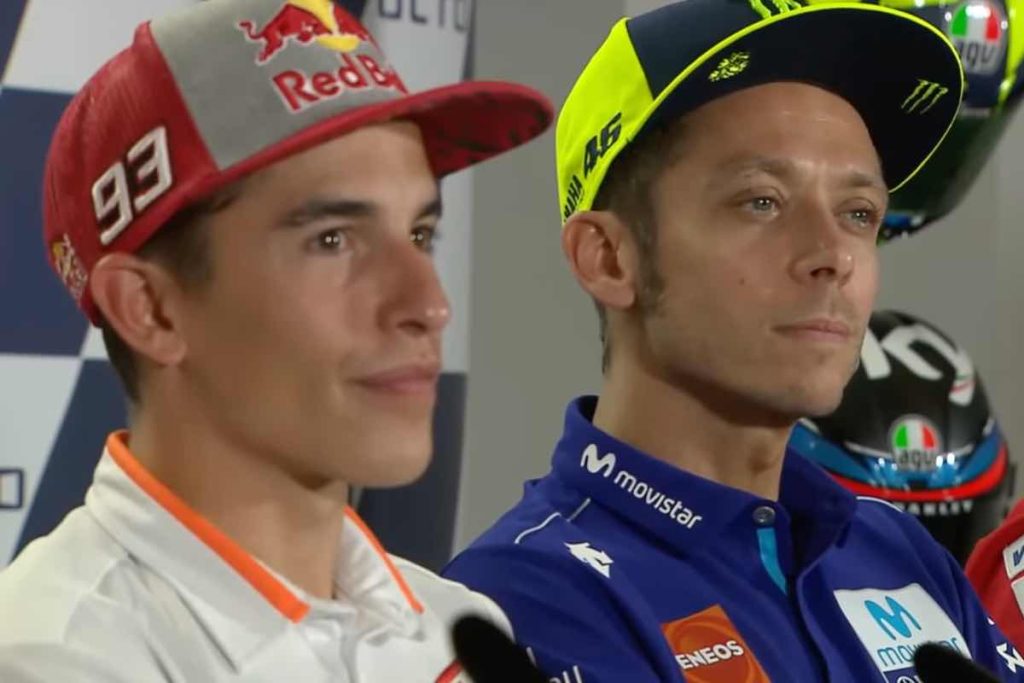 Valentino Rossi e Marc Marquez in conferenza