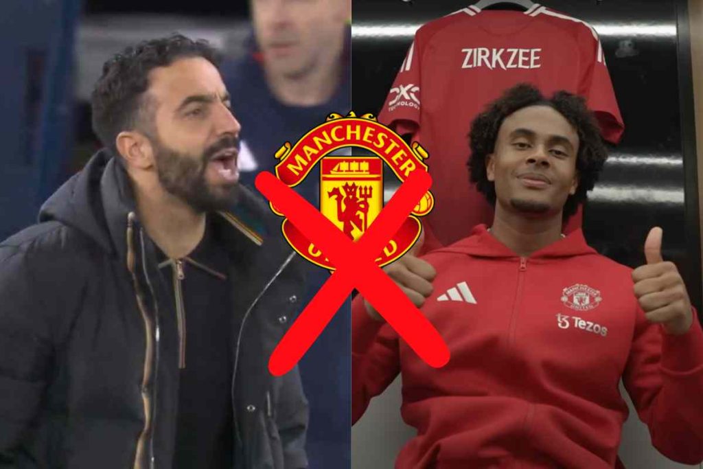 Ruben Amorim e Joshua Zirkzee, allenatore e attaccante del Manchester United