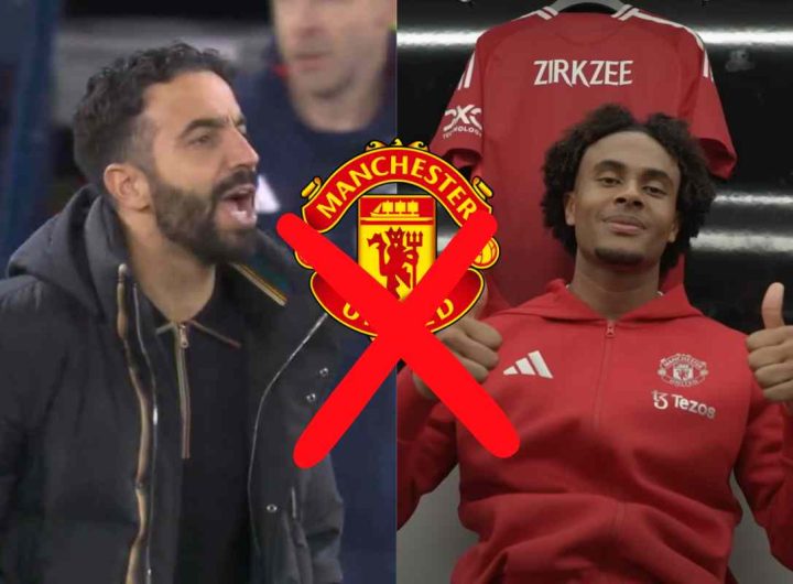 Ruben Amorim e Joshua Zirkzee, allenatore e attaccante del Manchester United