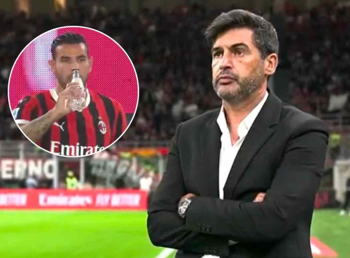 Paulo Fonseca allenatore del Milan e Theo Hernandez terzino sinistro del Milan