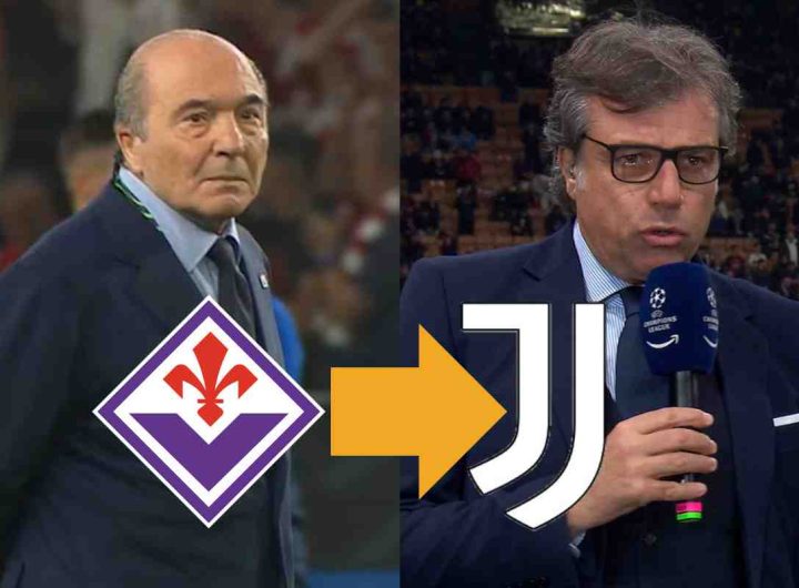 Rocco Commisso presidente Fiorentina e Cristiano Giuntoli direttore sportivo Juventus