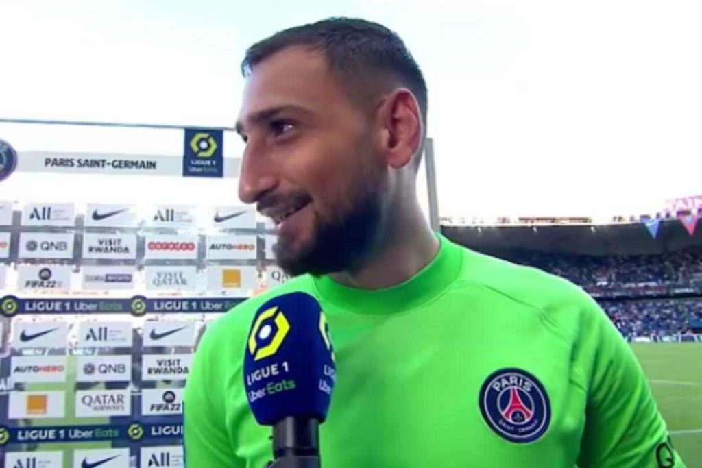 Donnarumma intervistato dopo una partita di Ligue 1