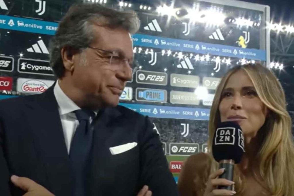 Giuntoli intervistato a Dazn da Diletta Leotta