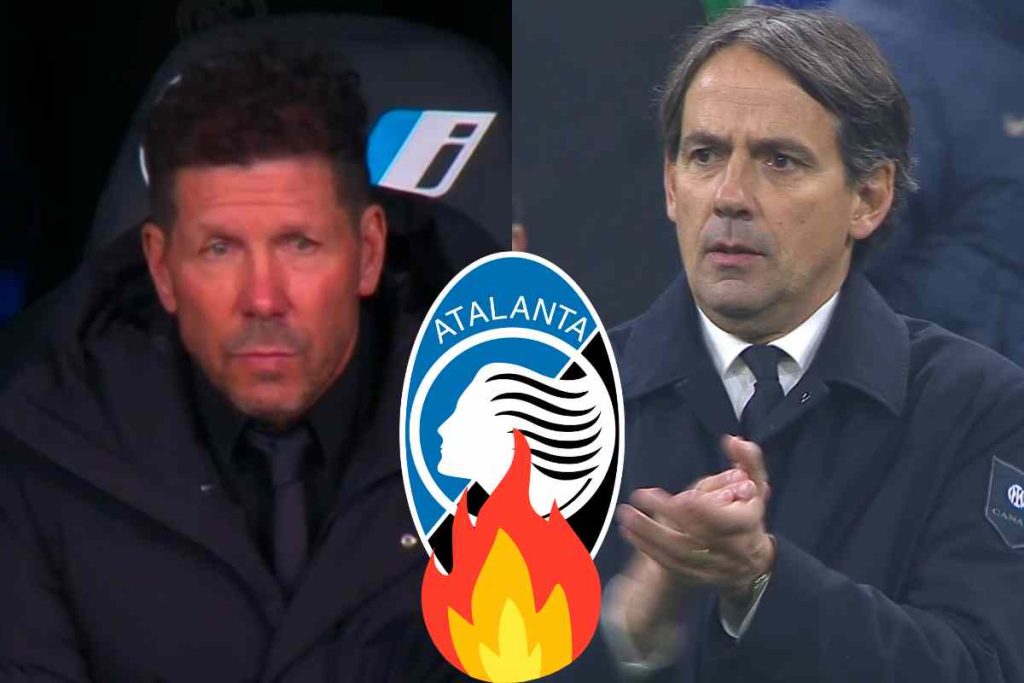 Diego Simeone, allenatore dell'Atletico Madrid, e Simone Inzaghi, allenatore dell'Inter