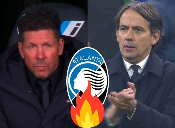 Diego Simeone, allenatore dell'Atletico Madrid, e Simone Inzaghi, allenatore dell'Inter