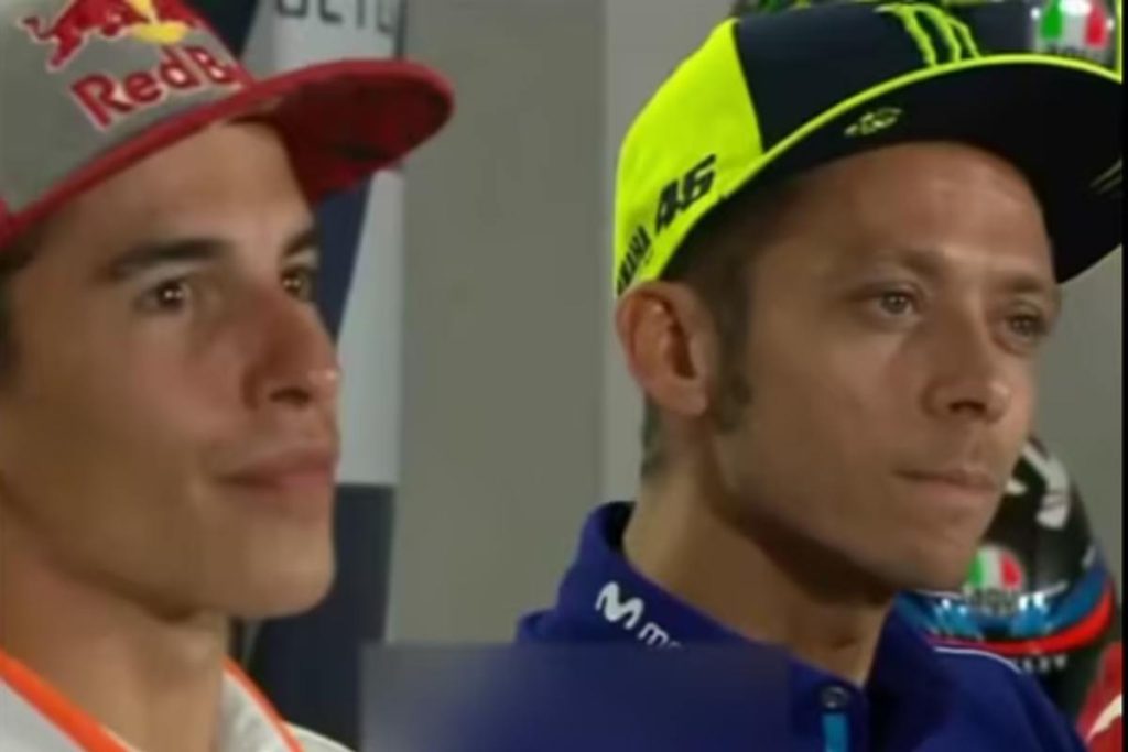 Valentino Rossi e Marc Marquez ai tempi del MotoGP