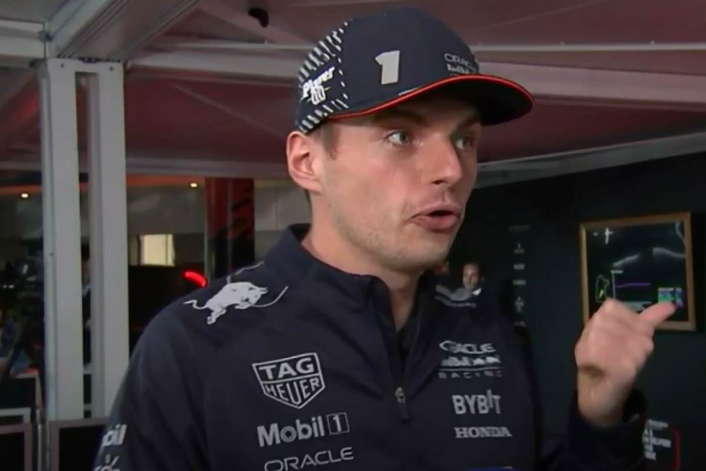 Verstappen intervistato dopo un Gran premio di Formula 1