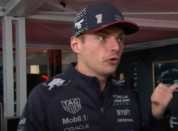 Verstappen intervistato dopo un Gran premio di Formula 1