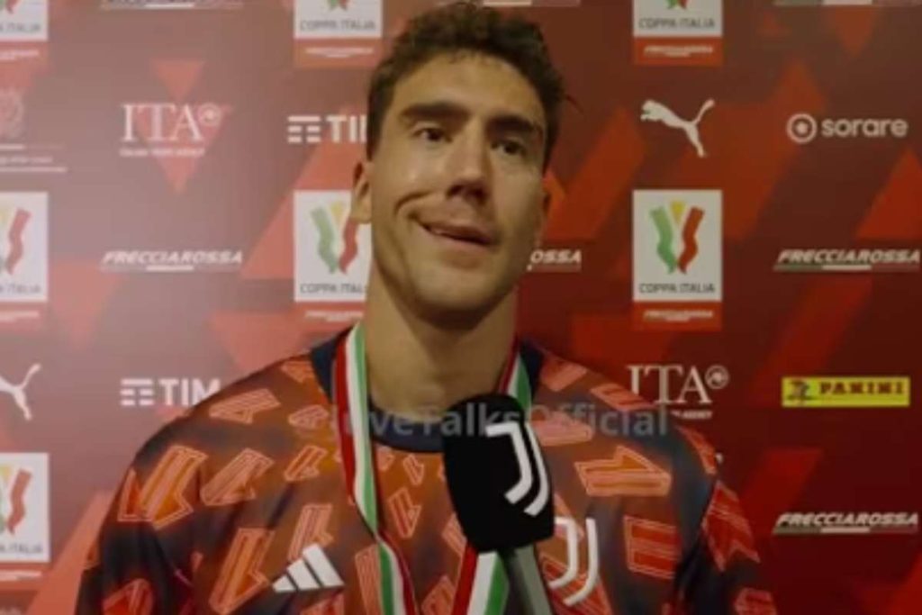 Vlahovic intervista dopo la finale di Coppa Italia