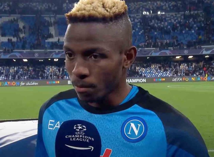 Osimhen con la maglia del Napoli