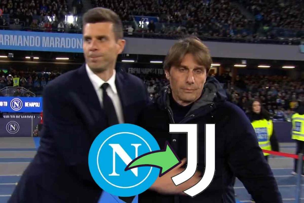 Thiago Motta, allenatore della Juventus, e Antonio Conte, allenatore del Napoli