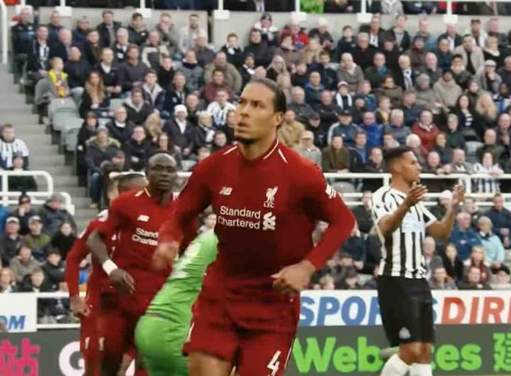 van Dijk dopo il gol al Newcastle