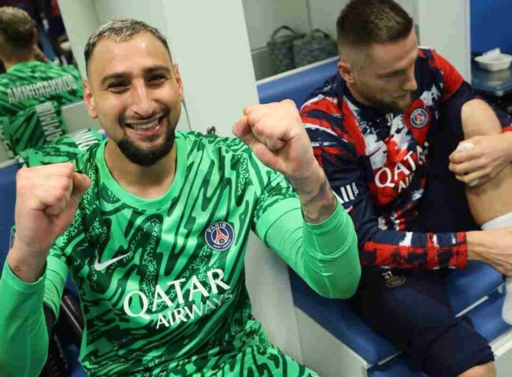 Donnarumma nello spogliatoio del Psg