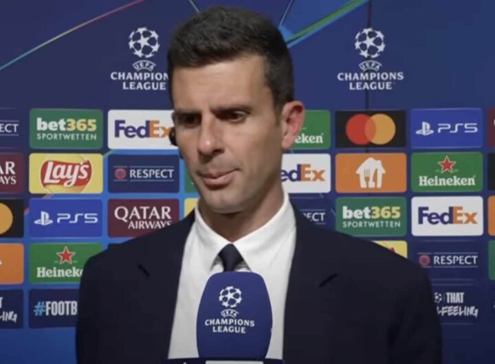 Thiago Motta dopo una partita di Champions della Juve